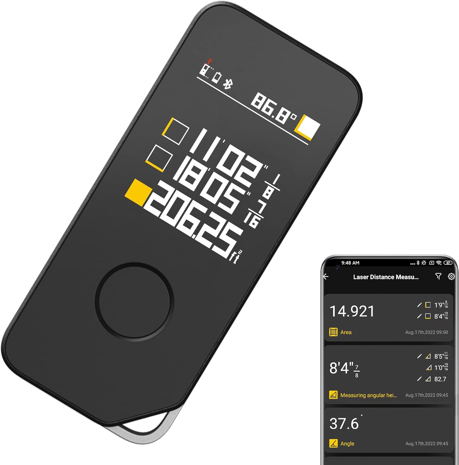 HOTO 164Ft/50m Laser Distance Meter Pro, Digital L...