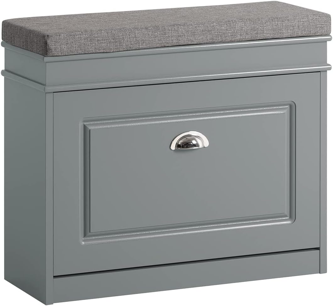 Haotian FSR82-K-HG, Grey Hallway Shoe Bench, Shoe...