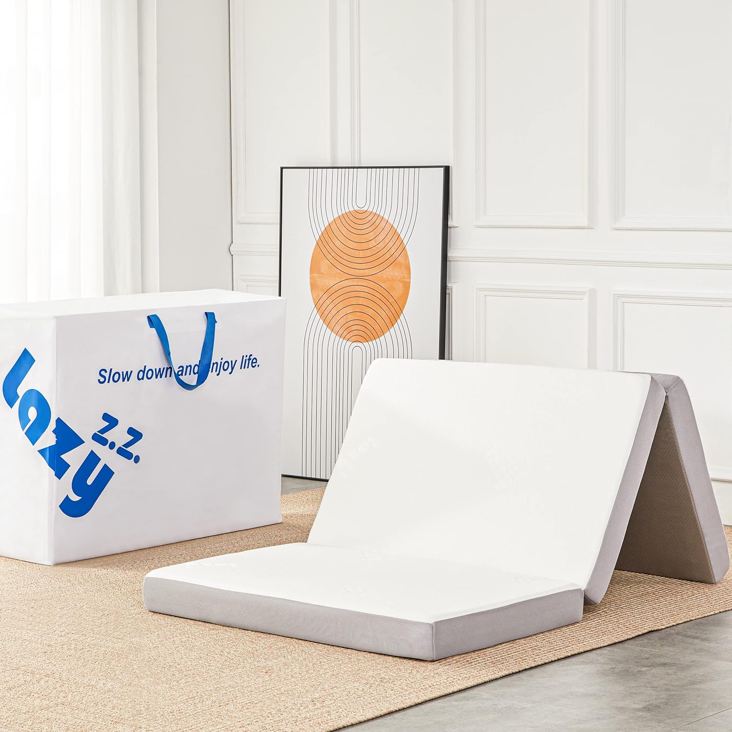 Folding Mattress, 4 Inch Memory Foam Tri-fold Matt...
