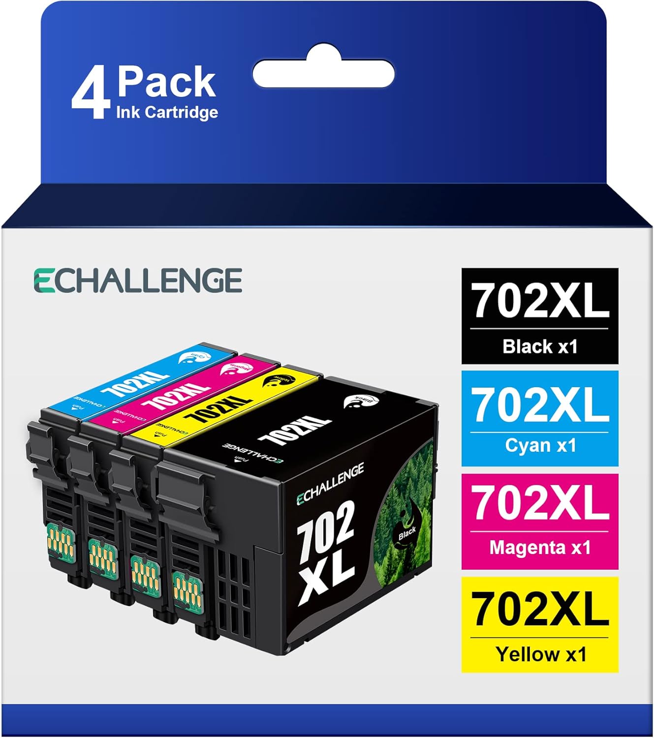 702XL 702 XL 4 Pack Ink Cartridges Replacement for...