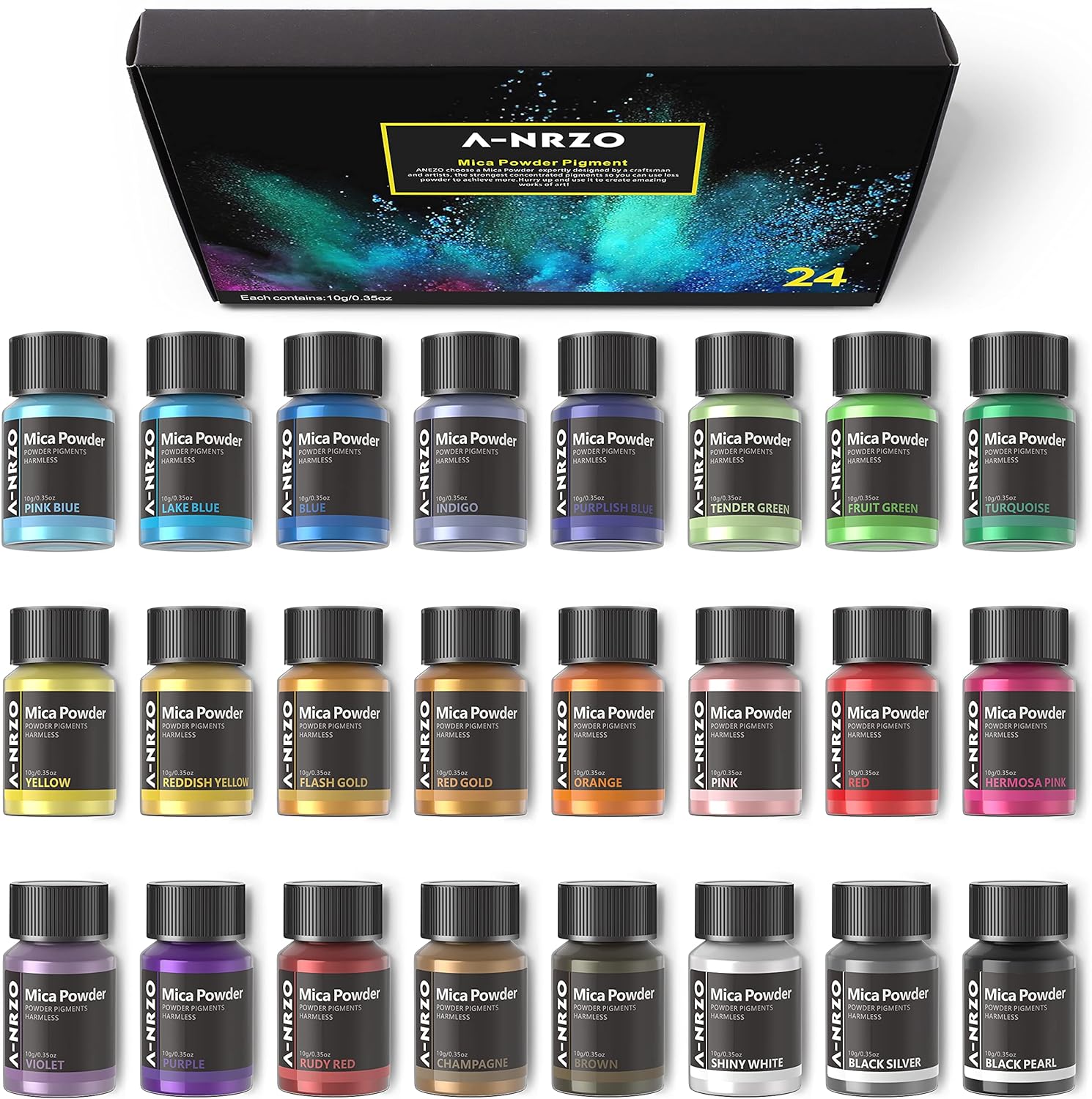 ANRZO Mica Powder For Epoxy Resin, Pearlescent Pow...