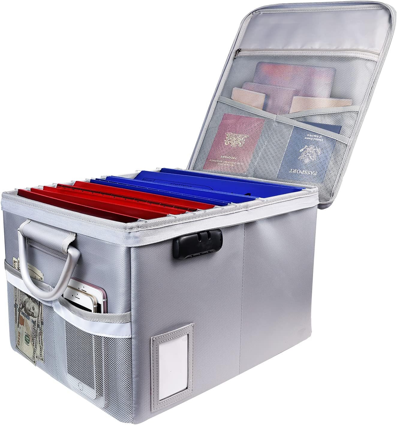 TOMKID Fireproof Document Box File Organizer Box,...