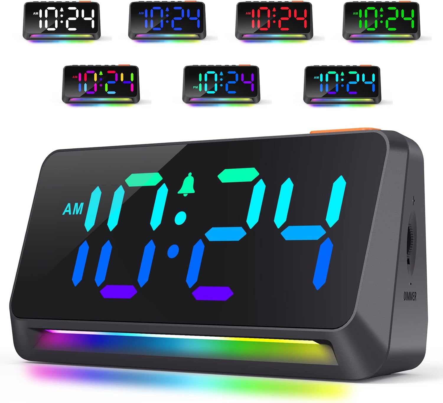 OCUBE Digital Clock with Night Light,Colorful Alar...
