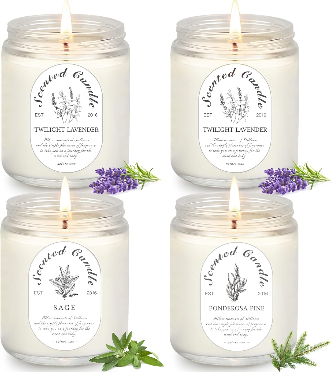 4 Pack Candles for Home Scented, Lavender Candle,...