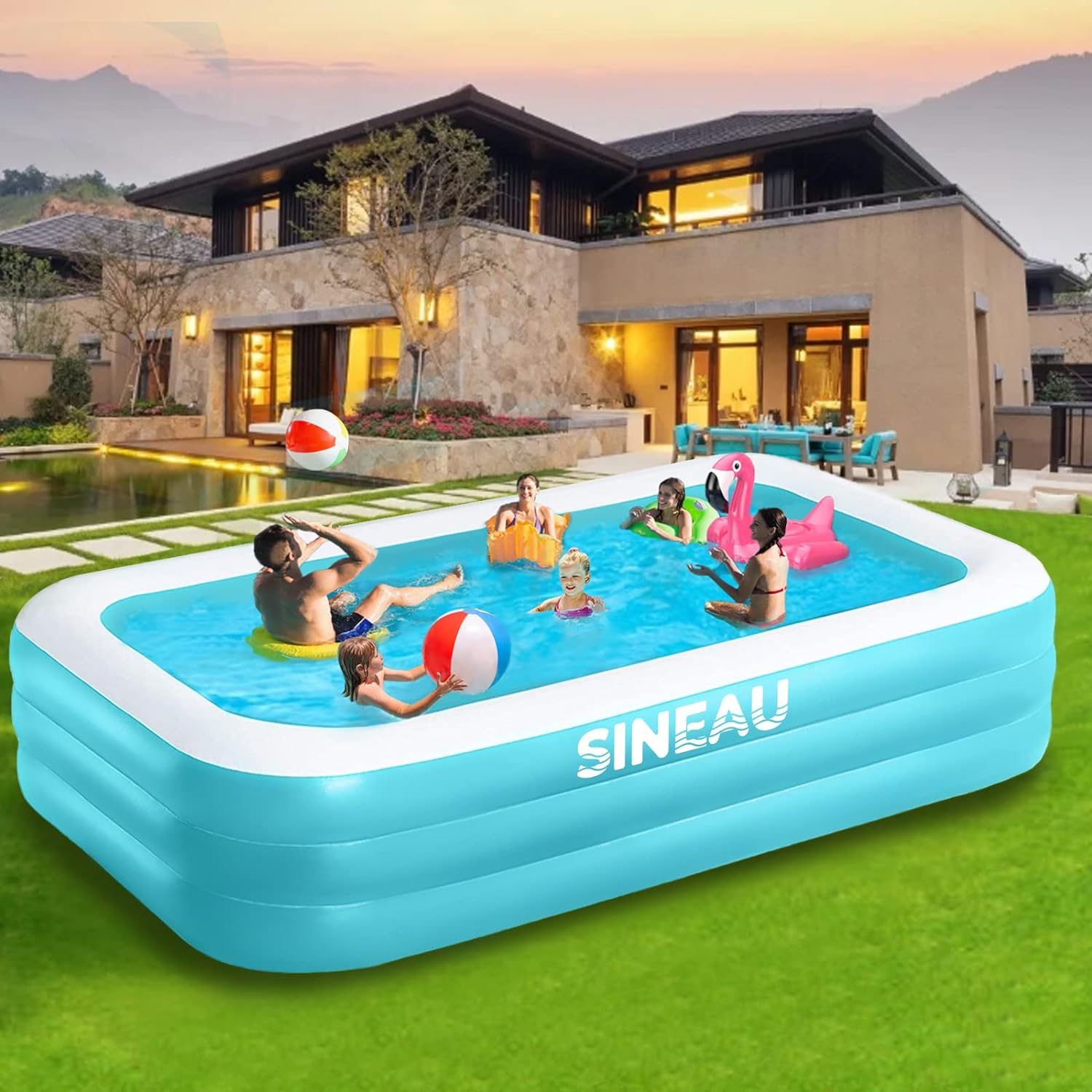 Inflatable Pool for Kids and Adults, Elinoover 120...
