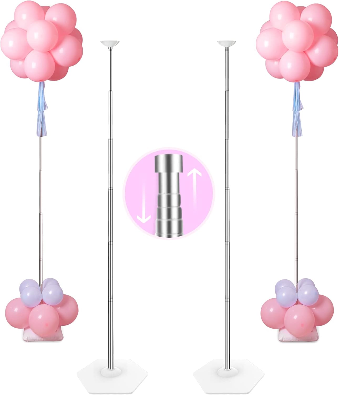 YALLOVE Heavy Duty Metal Balloon Column Stand Kit,...