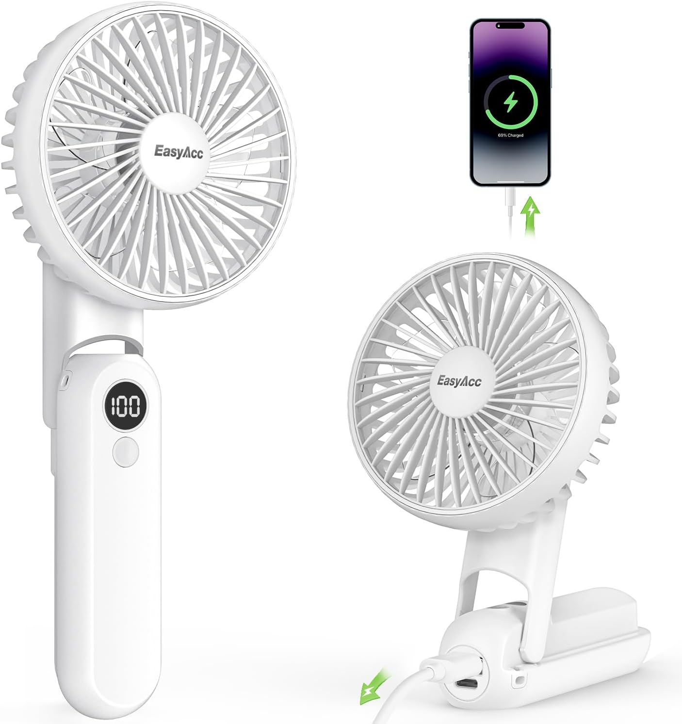 EasyAcc Handheld Fan, 5000 Battery Capacity Portab...