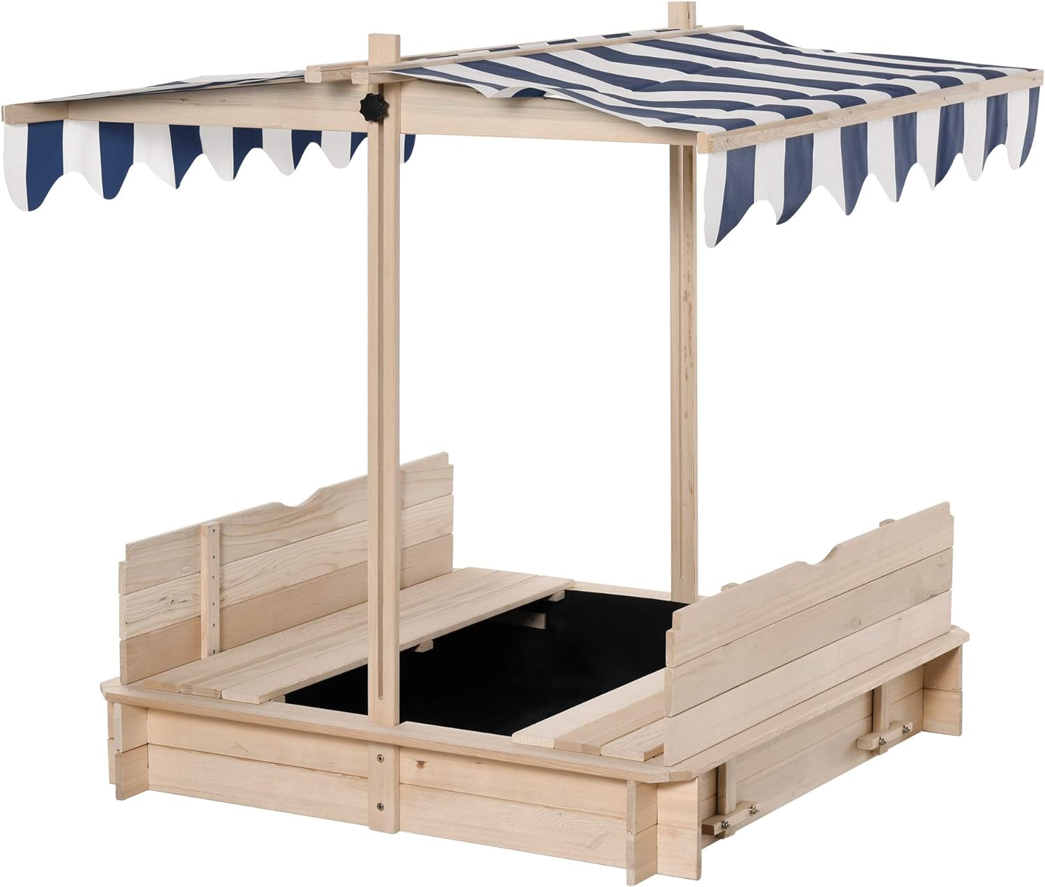 Outsunny Kids Wooden Sand Pit with Lids Children S...