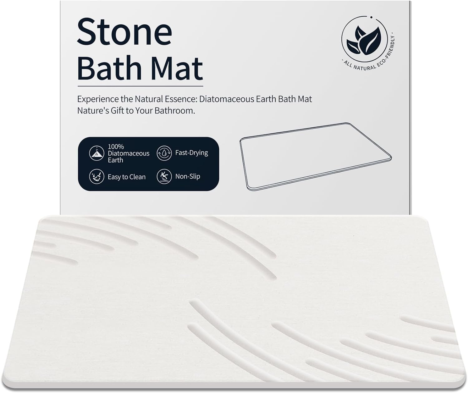 Stone Bath Mat Diatomaceous Earth Shower Mat Super...