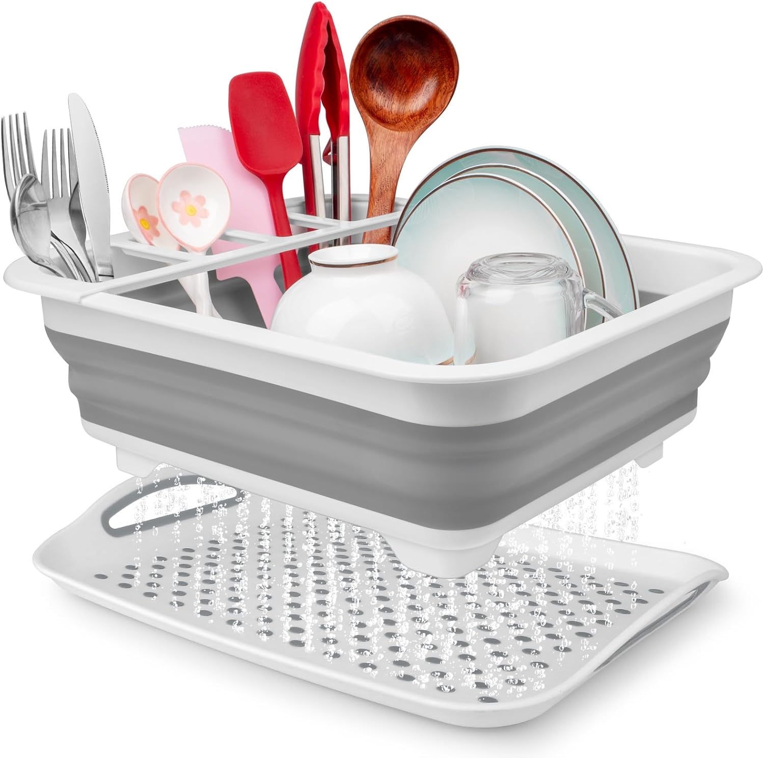 Collapsible Dish Drying Rack Portable Dish Drainer...