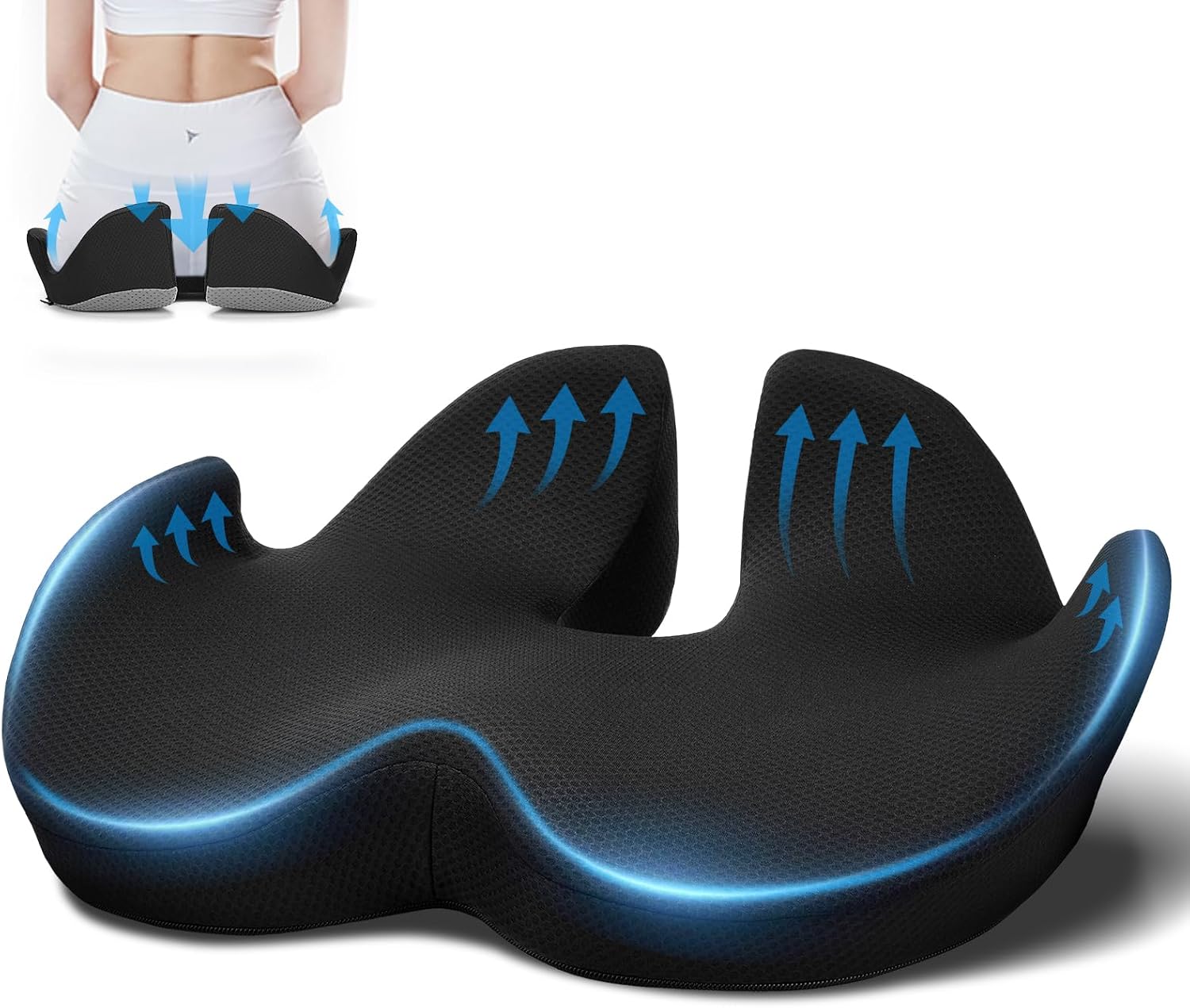 Ajiteogy Seat Cushion,Memory Foam Coccyx Cushion P...