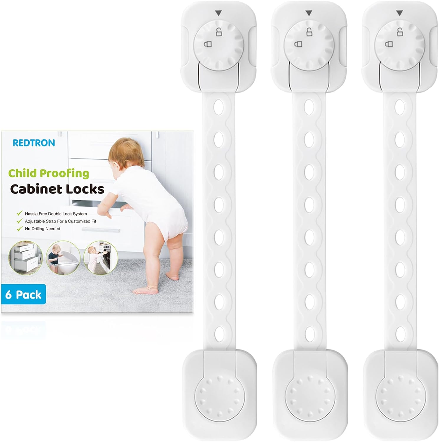 REDTRON Adjustable Child Safety Locks, 6Pcak Baby...