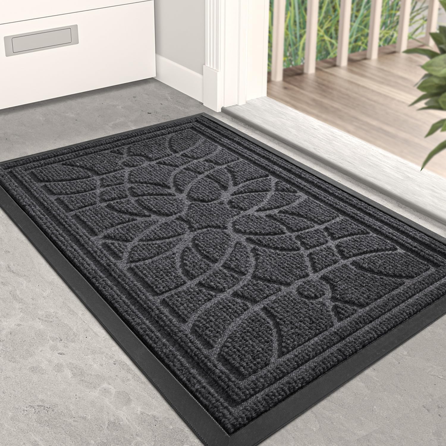 DEXI Door Mat 40×60cm, Heavy Duty Dirt Trapper, Do...