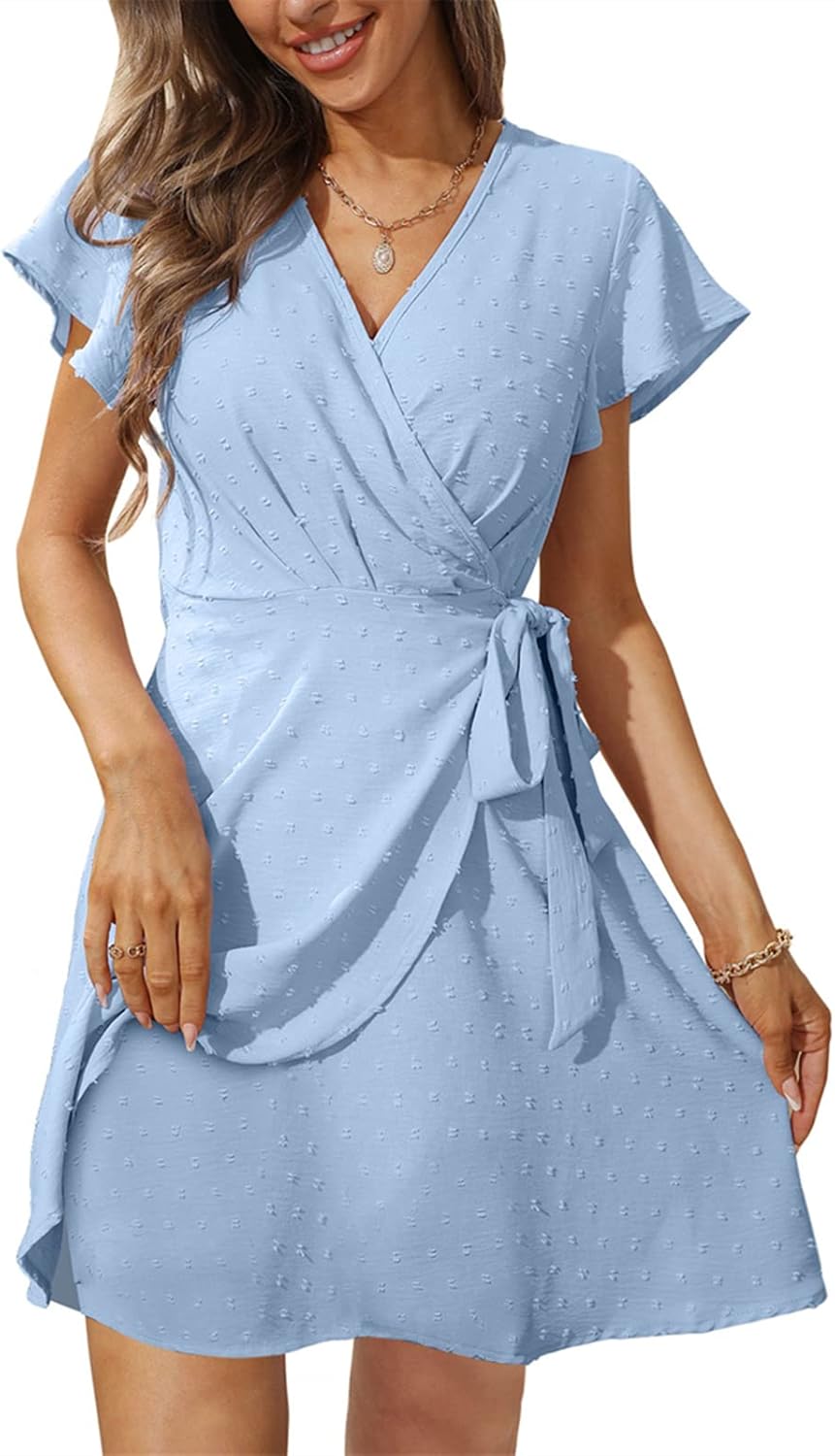 Aokosor Summer Dresses for Women V Neck Dress Ladi...