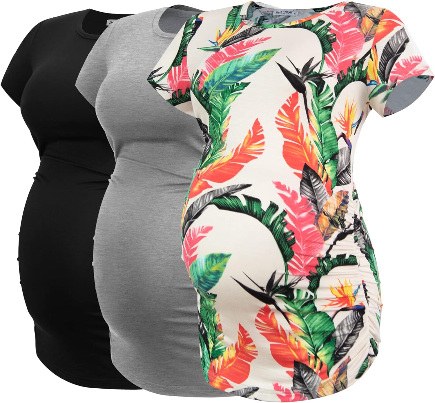 Smallshow Women's Maternity Tops Side Ruched Tunic...