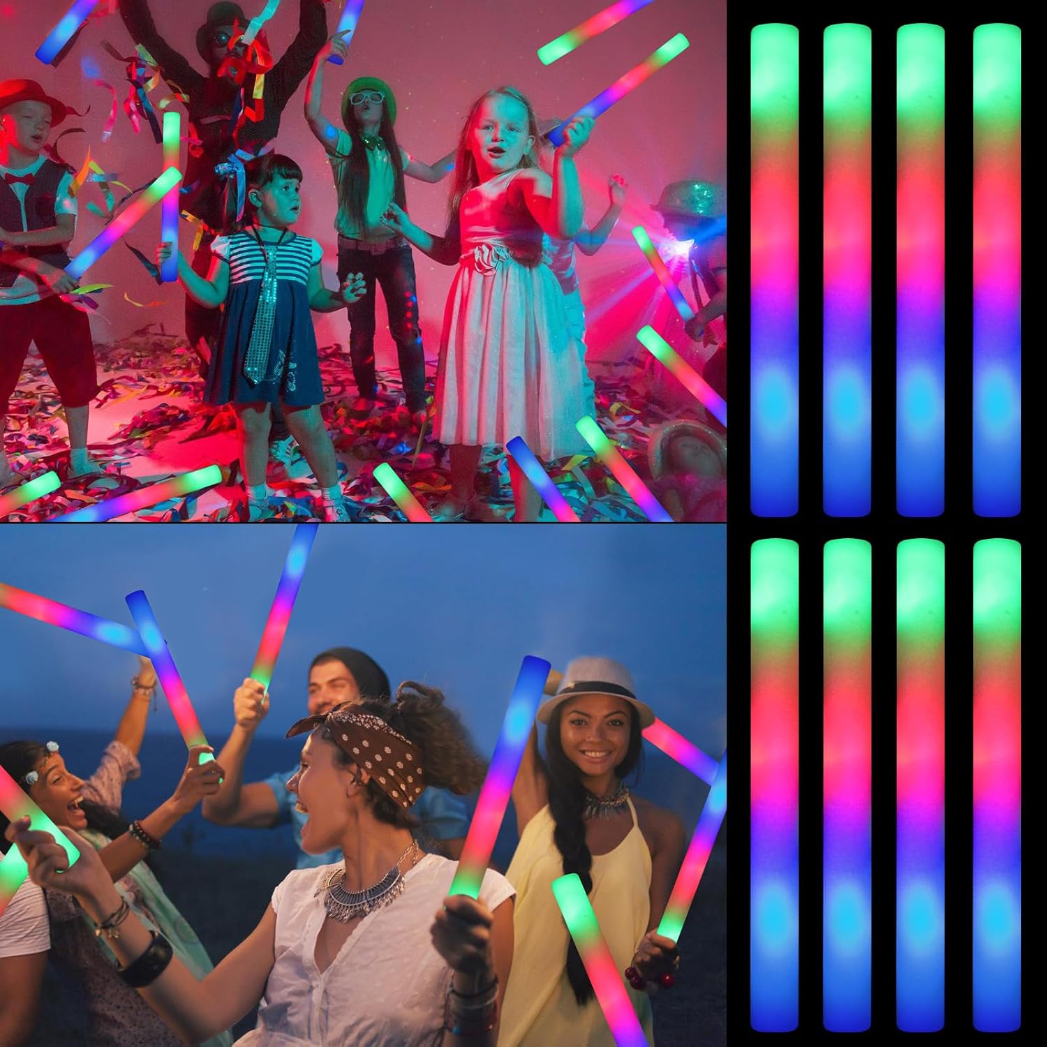 12 PCS Giant 16 Inch Foam Glow Sticks, Bulk Glow S...