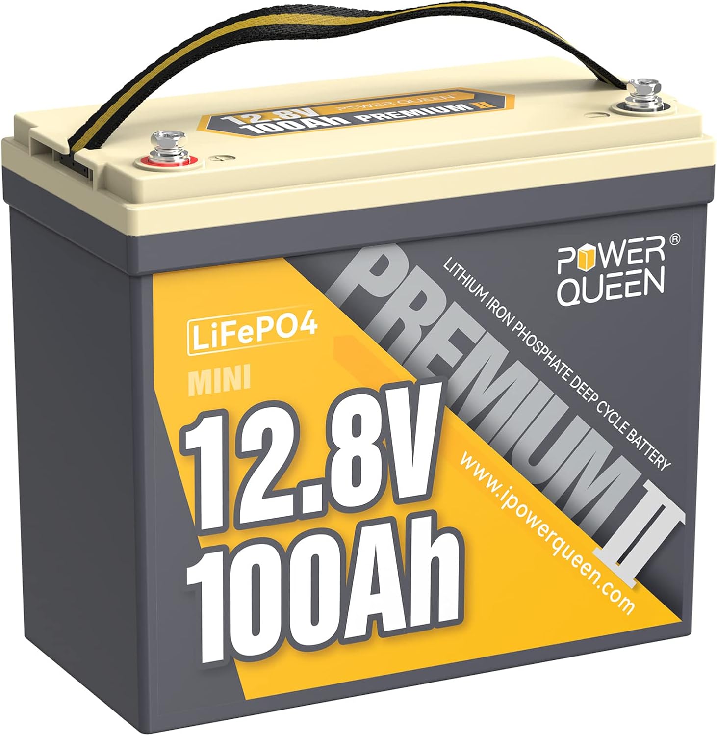 power queen 12V 100Ah LiFePO4 Battery MINI Lithium...
