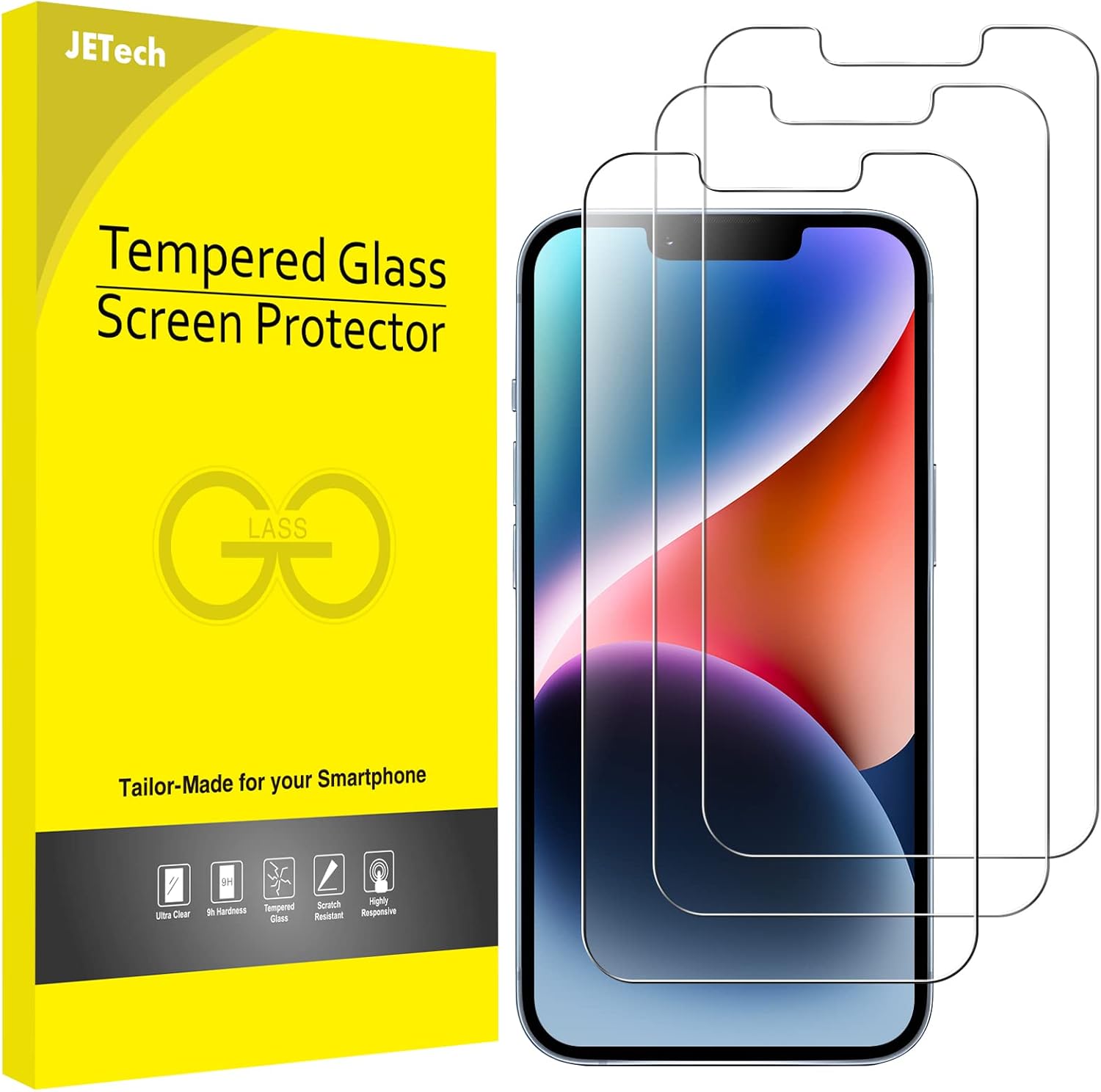 JETech Screen Protector for iPhone 14 6.1-Inch, Te...