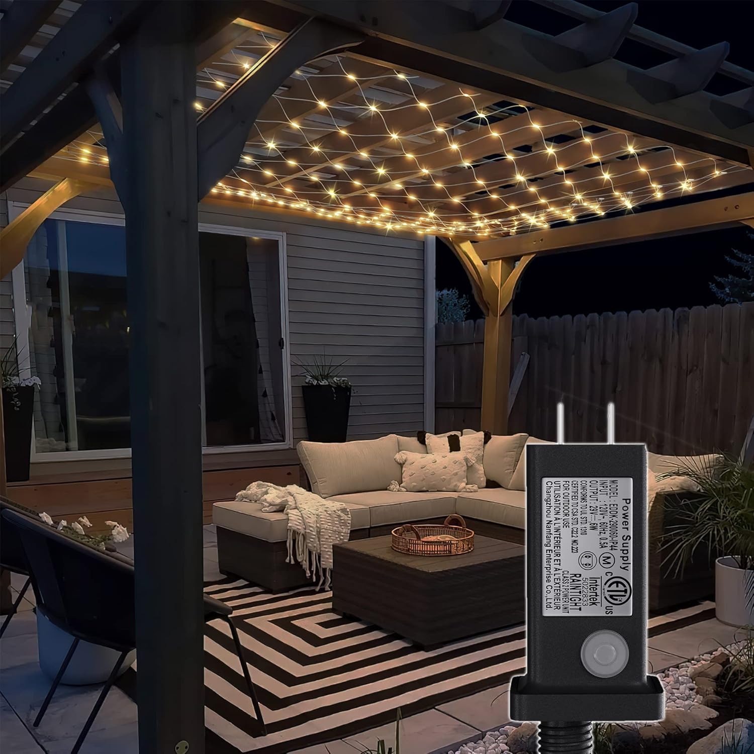 Eueasy Net Lights Outdoor, 270 LED Gazebo Net Ligh...