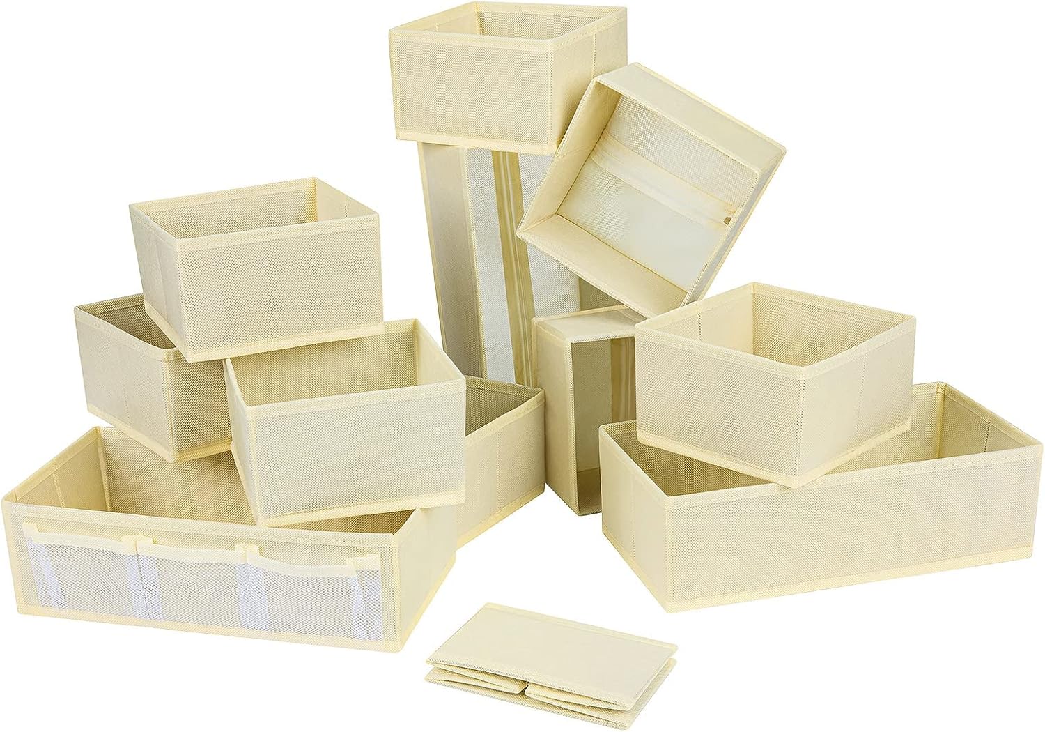 DIMJ 12 PCS Dresser Drawer Organiser Fabric Storag...