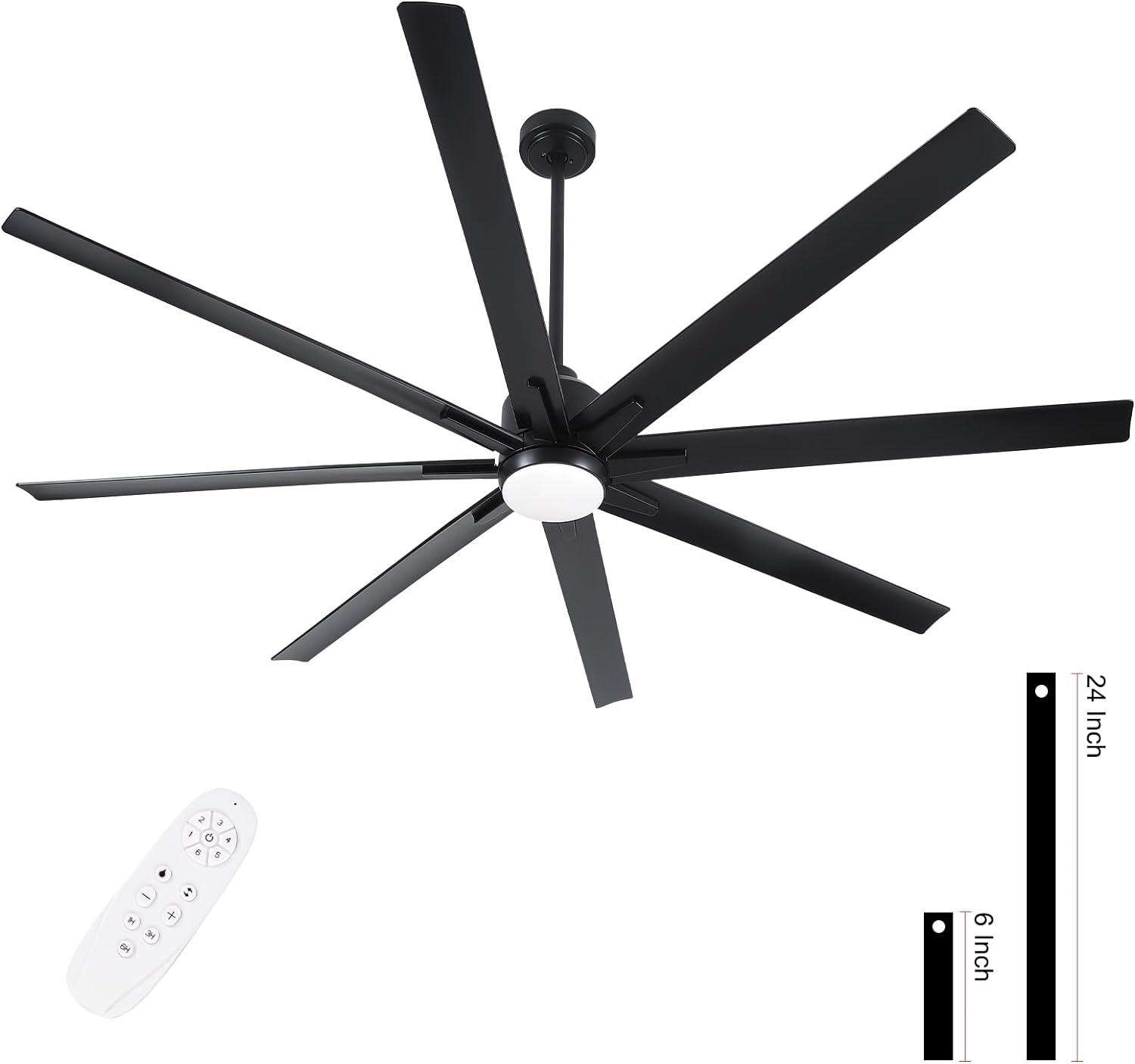 YUHAO 72 Inch Large Ceiling Fan with Light and Rem...