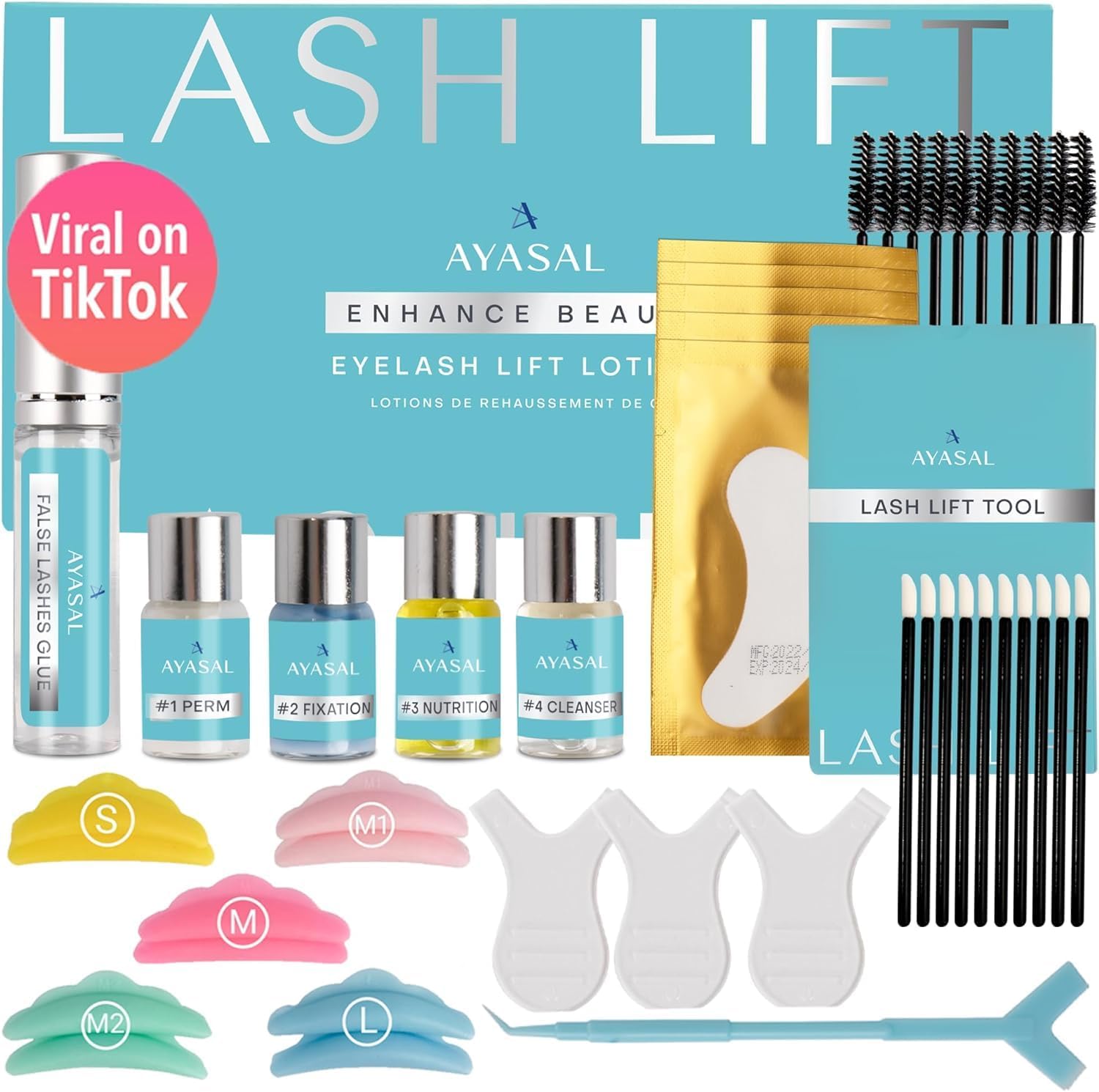 AYASAL Eyelash Perm Kit, Long-Lasting Curl, Home &...