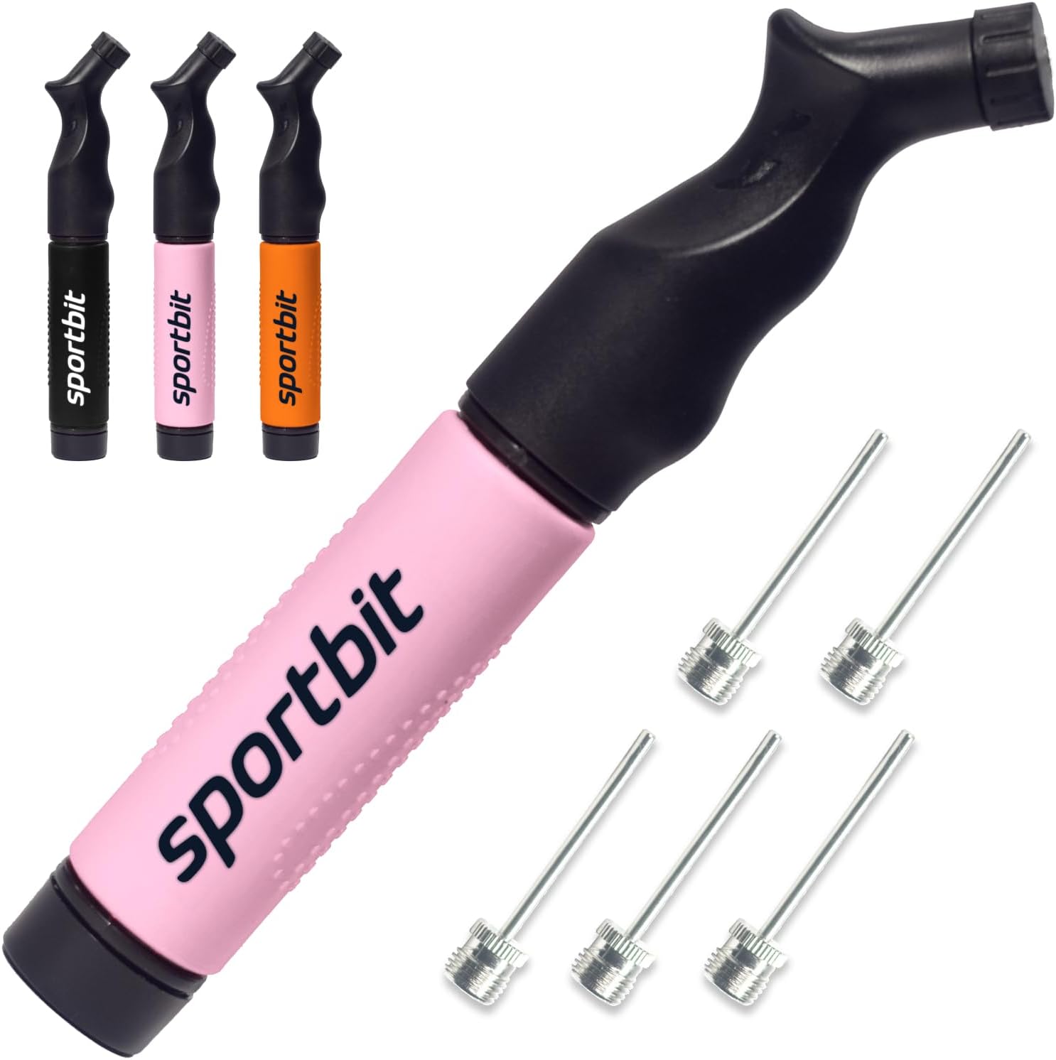 SPORTBIT Ball Pump with 5 Needles - Push & Pull In...