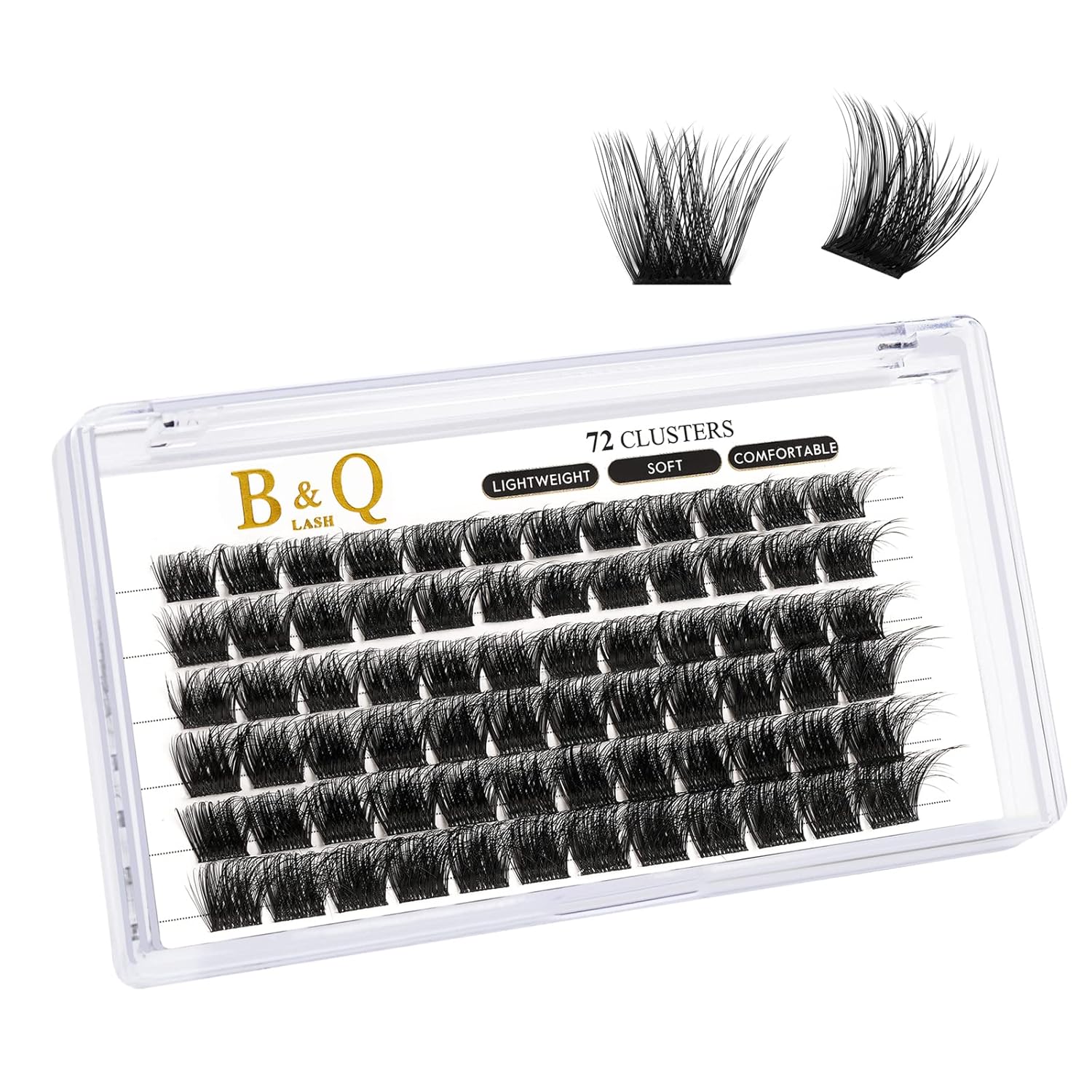 B&Qaugen Lash Clusters B30 D Curl 12mm DIY Lash Ex...