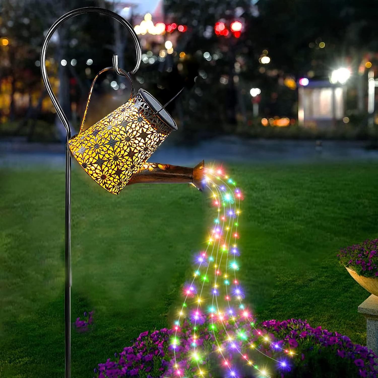 Solar Watering Can Lights Outdoor Garden, Large Re...