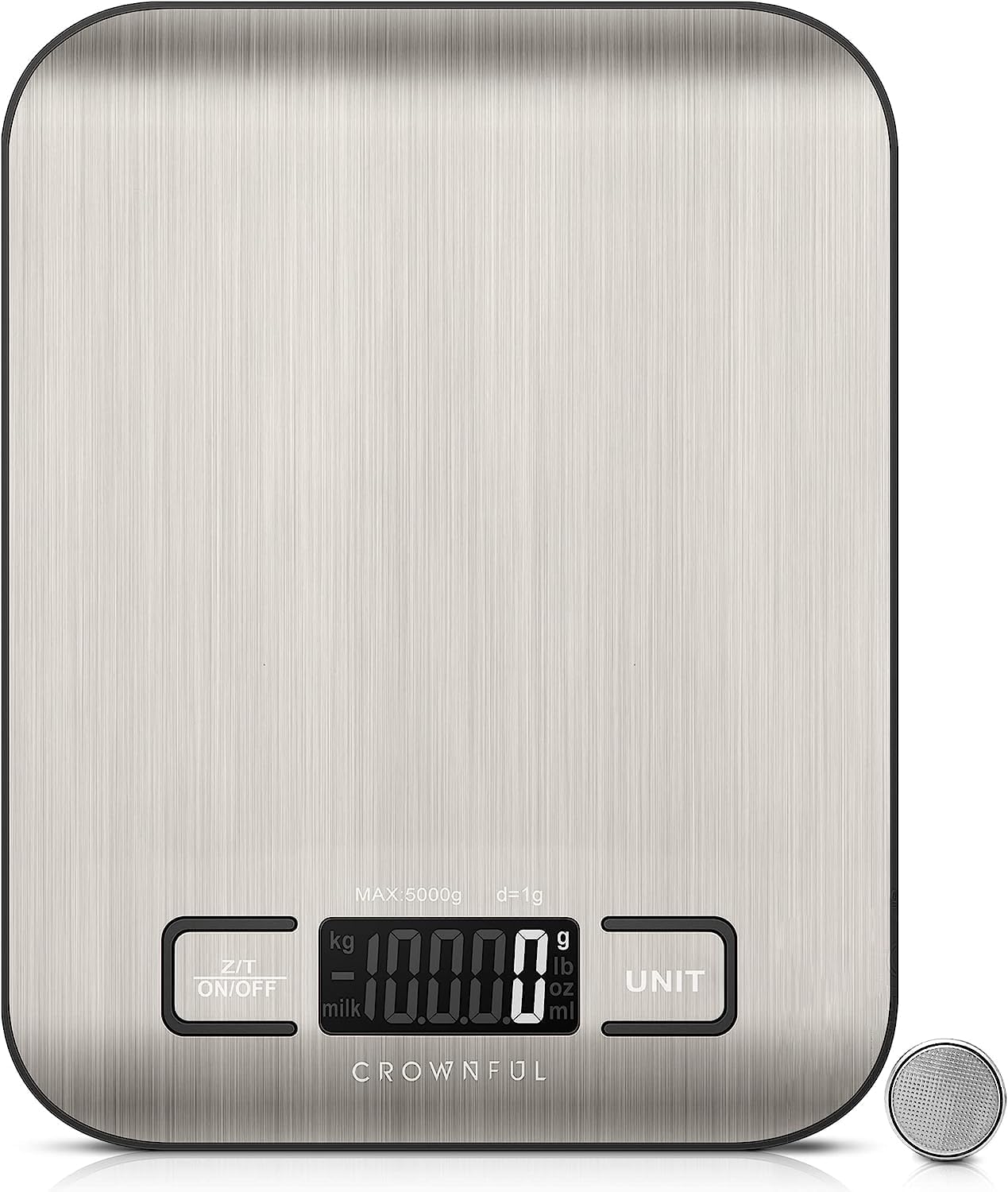 CROWNFUL Food Scale, Digital 11lb Kitchen Scale wi...