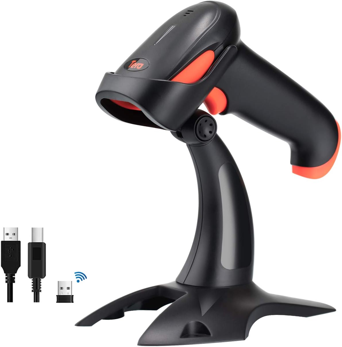 Tera Wireless 2D QR Barcode Scanner with Stand, 3...