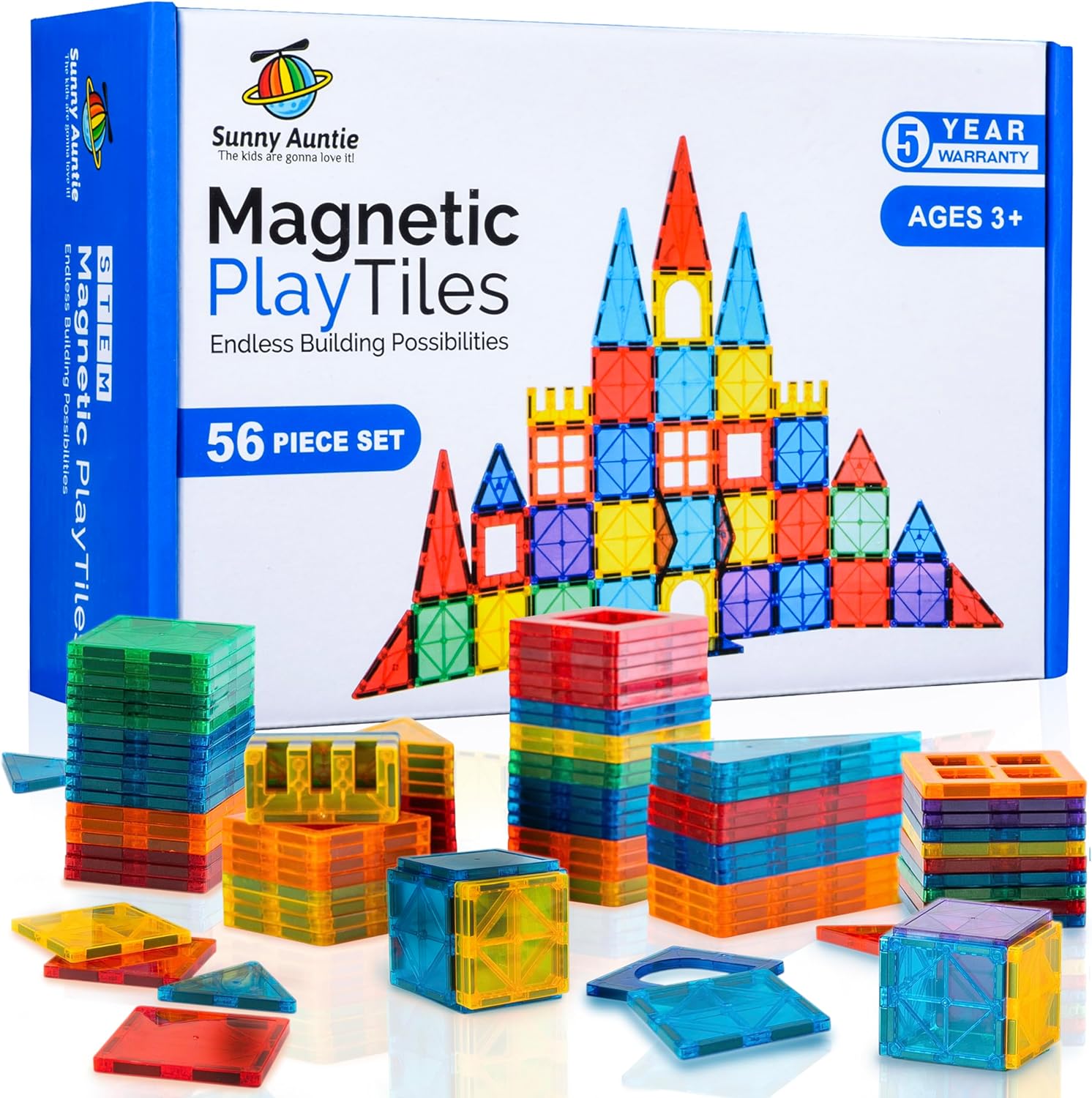 Magnetic Tiles, Toy for 3 4 5 6 Year Old Boys Girl...