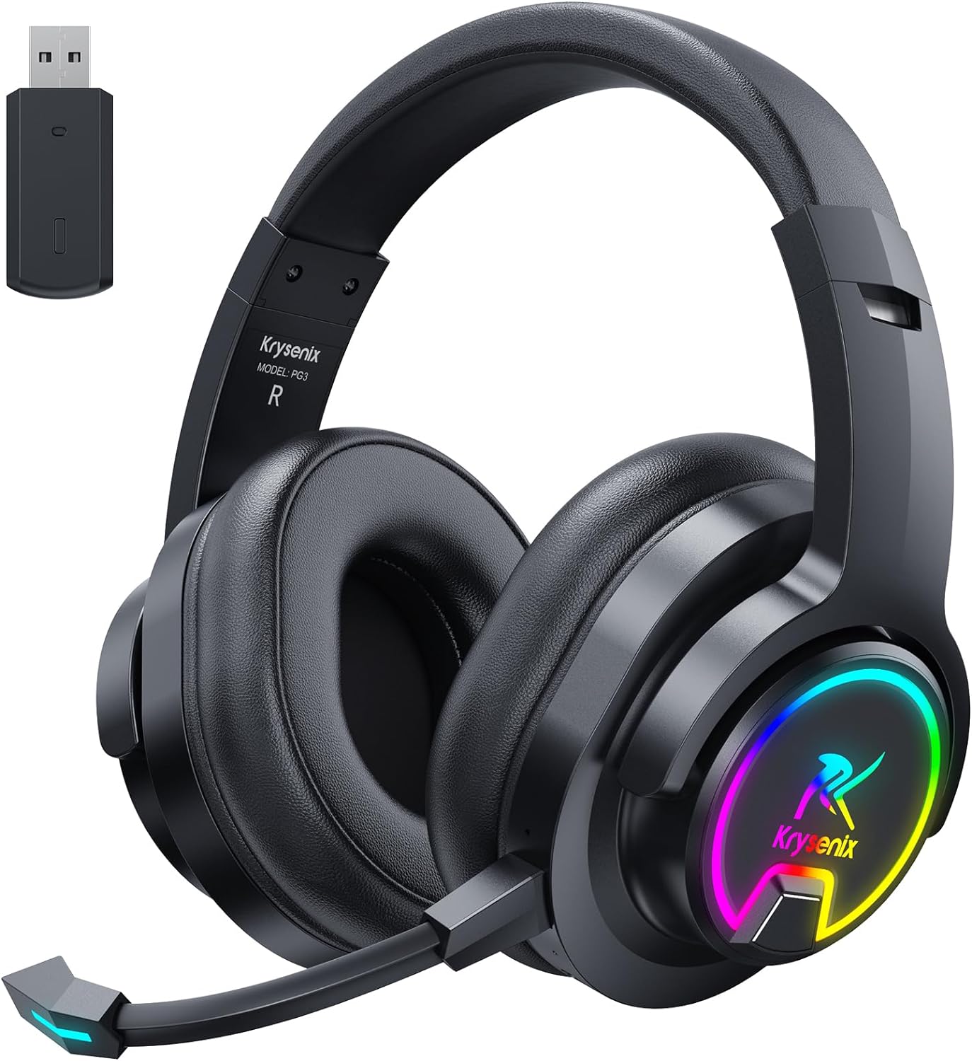 Krysenix PG3 RGB Wireless Gaming Headset for PS4,...