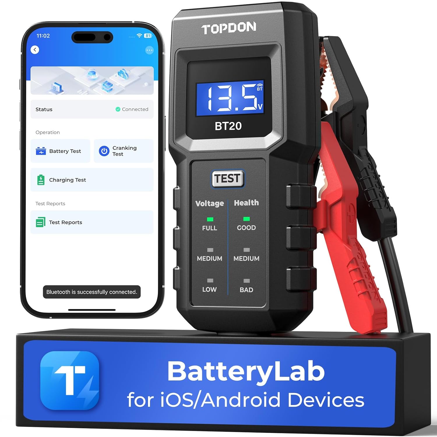 TOPDON Car Battery Tester BT20, 12V Battery Tester...