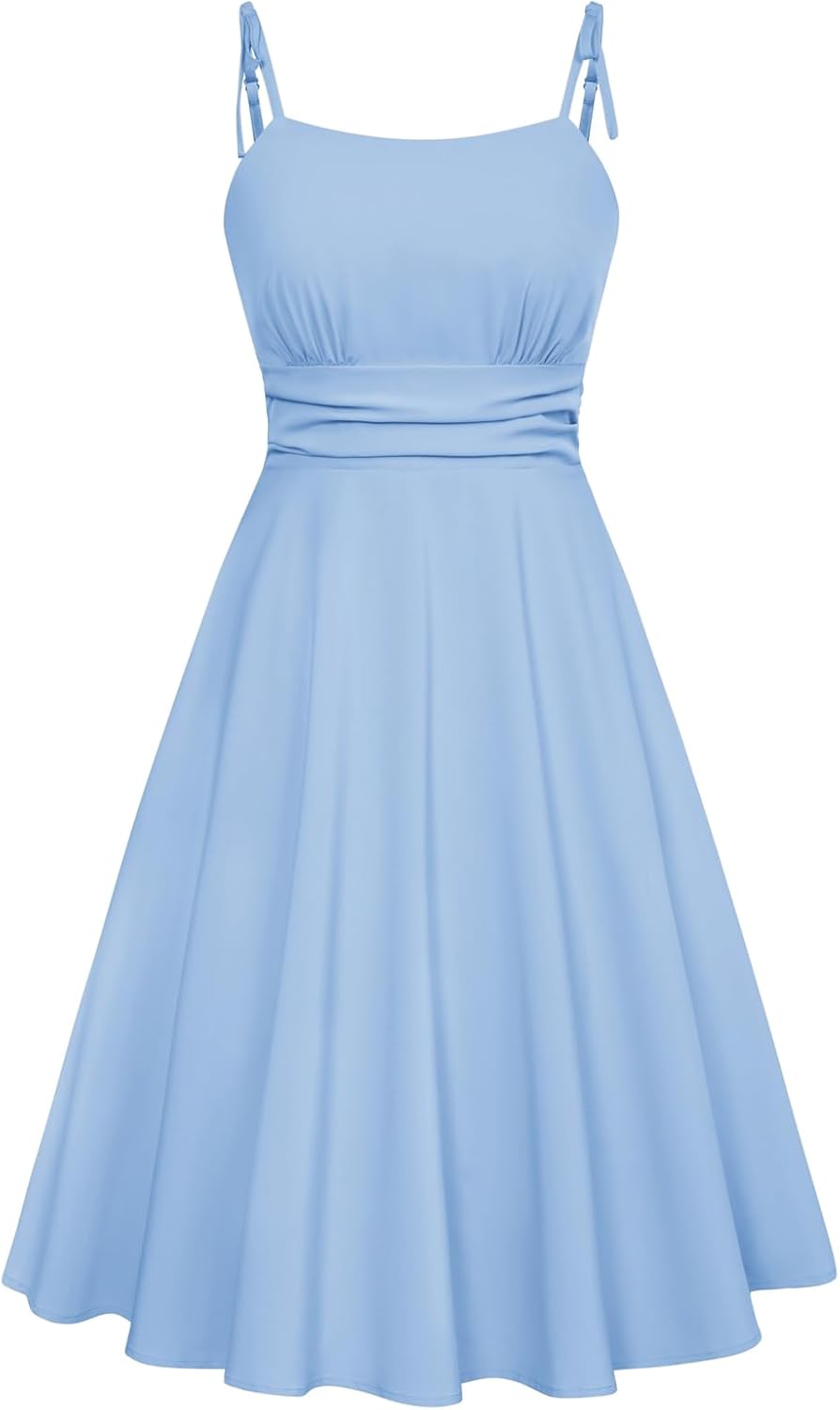 Belle Poque Summer Dresses for Women Spaghetti Strap A-Line Midi Sun Dress Cute...