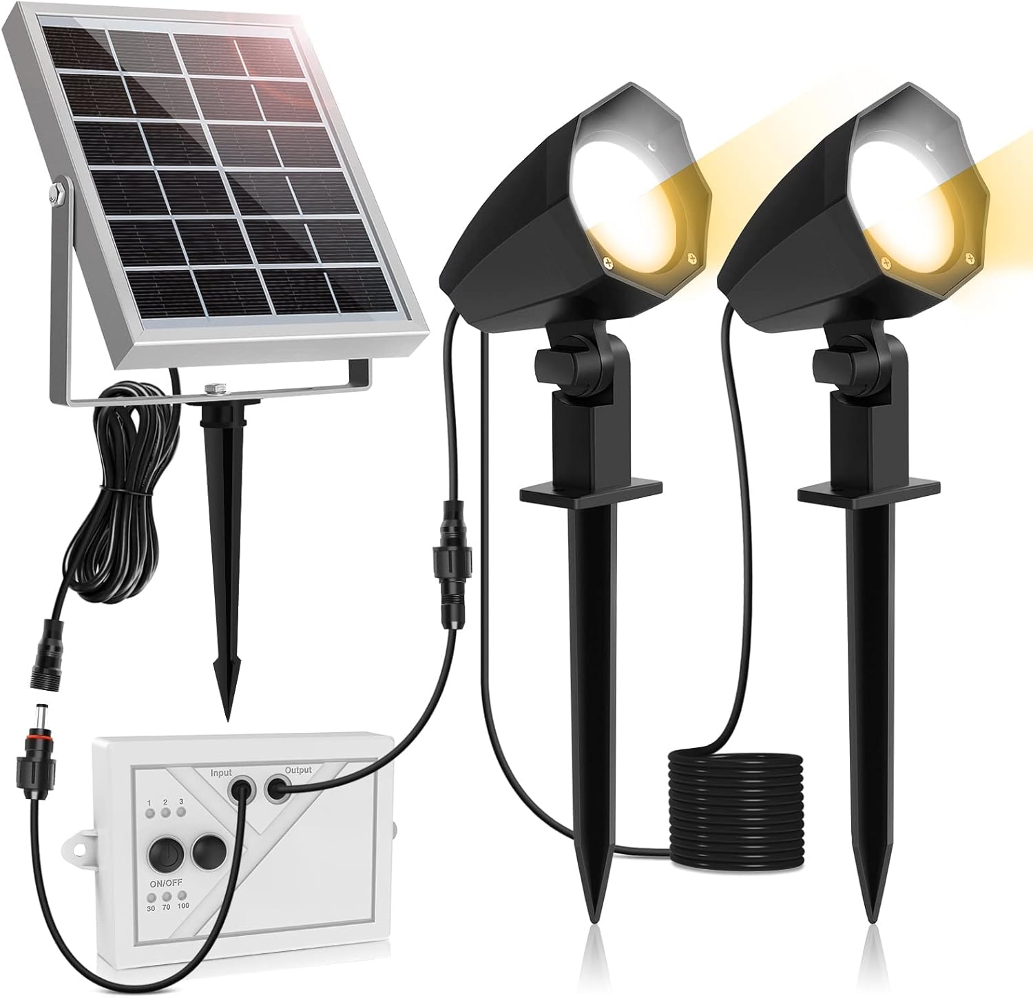 Linke Solar Spot Lights Outdoor Garden, 2 in 1 Solar Spotlights 2700K/4000K/6500...
