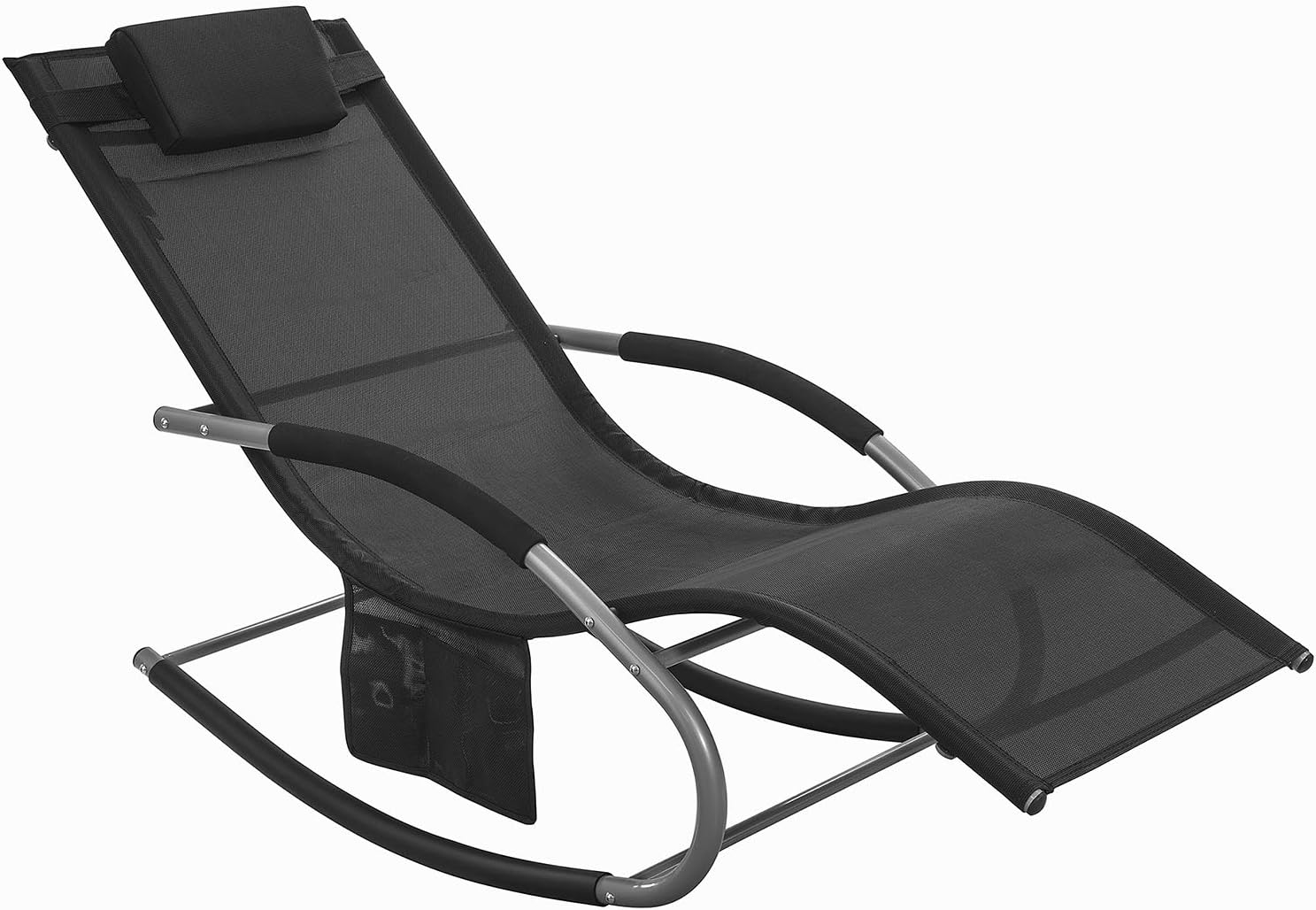 SoBuy OGS28-SCH, Outdoor Garden Rocking Chair Relaxing Chair Sun Lounger with Si...