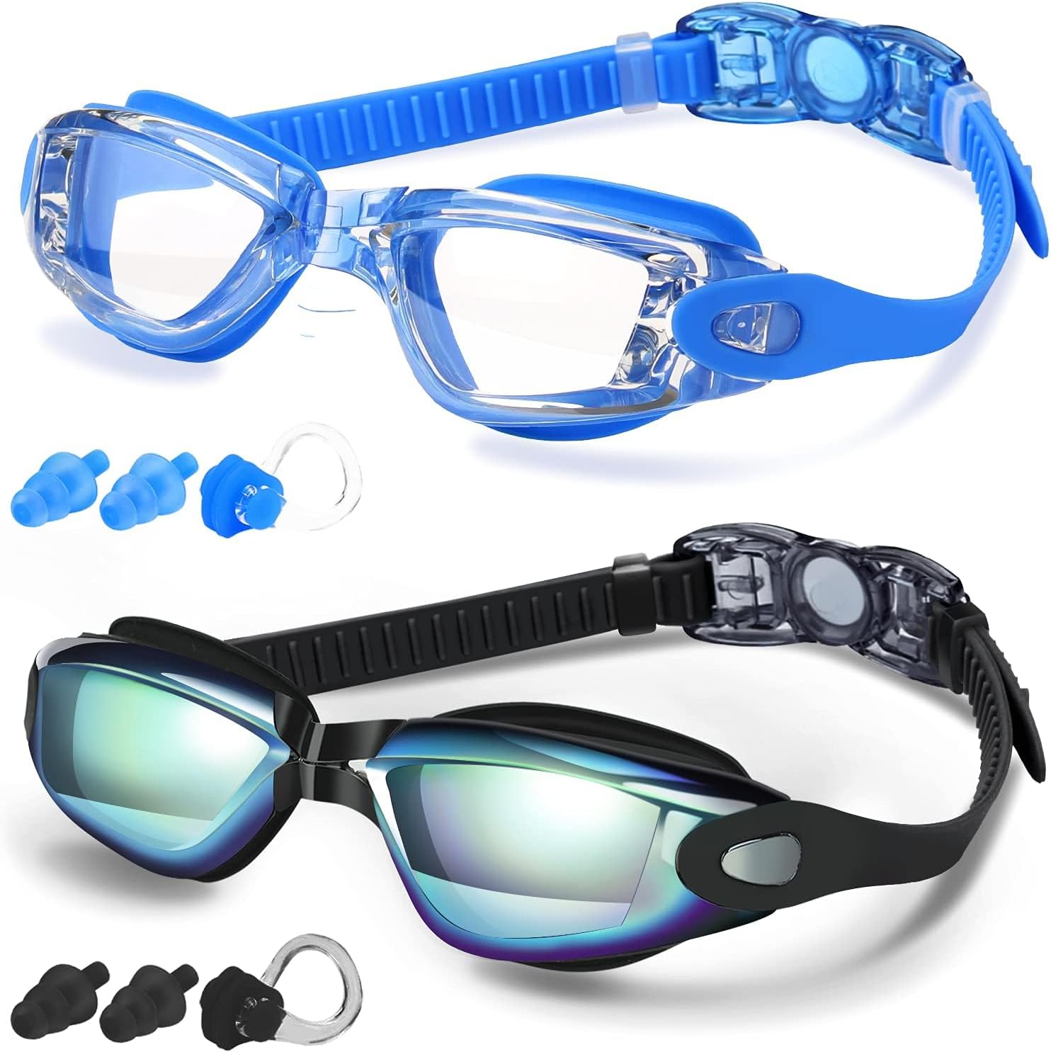 COOLOO Swimming Goggles, 2 Pack Swim Goggles for Adult Men Women Youth Kids 8+,...