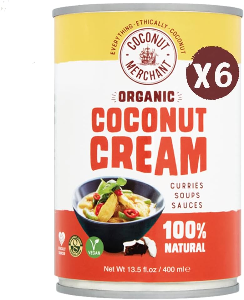 Coconut Cream Organic 400ml Pack of 6 |Dairy and Gluten Free| Ethically Sourced...