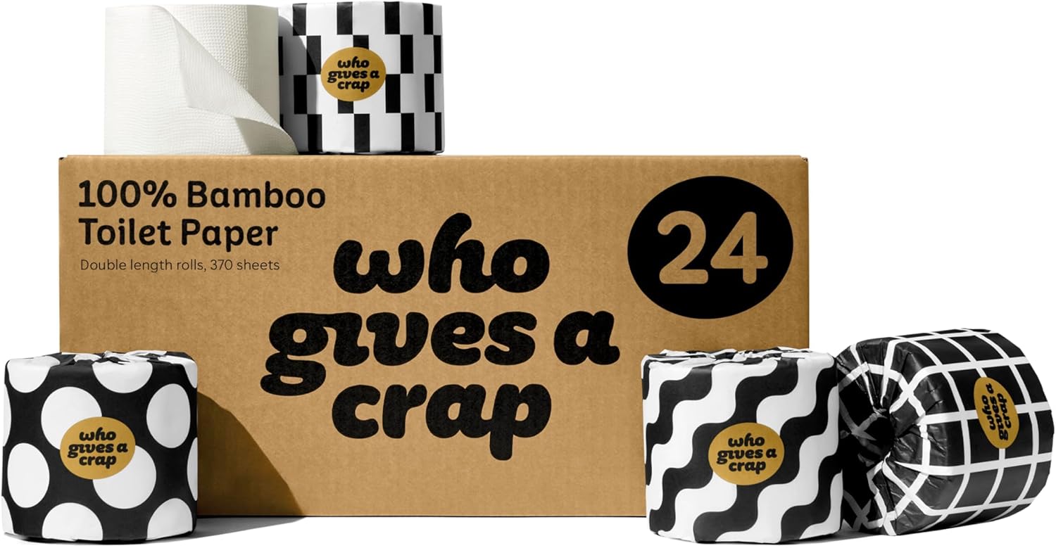 Who Gives A Crap – Premium Bamboo, Twice as Long, Toilet Roll, Box of 24 (3-Ply,...