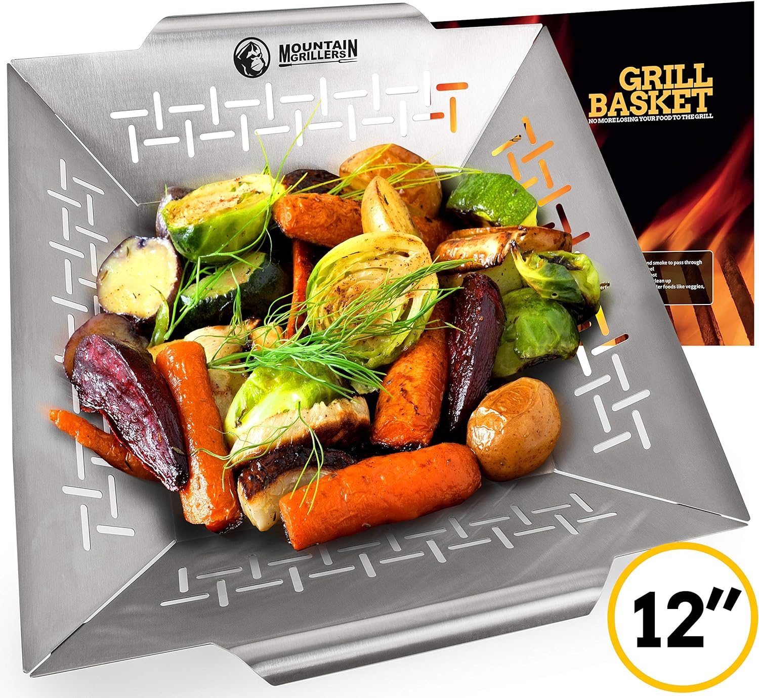 Mountain Grillers Veggie Grill Basket - Heavy Duty Vegetable Grilling Basket als...