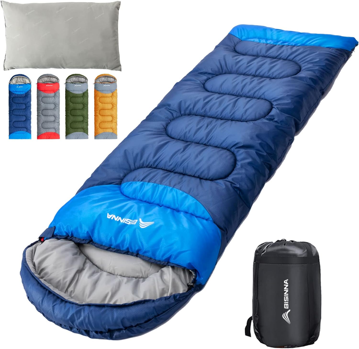 BISINNA Sleeping Bag with Pillow - 4 Season Lightweight Waterproof Warm Sleeping...