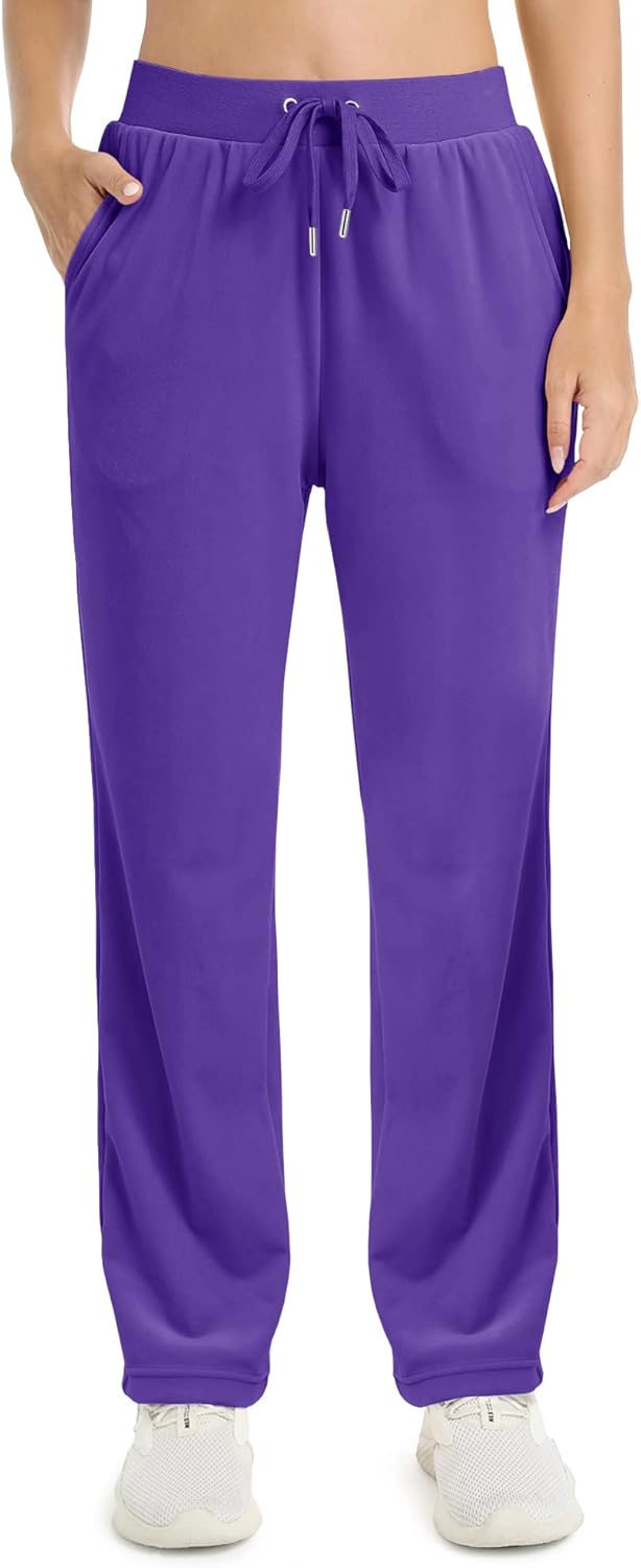 KEFITEVD Womens Winter Warm Pants Soft Velvet Trousers Ladies Comfortable Sweatp...