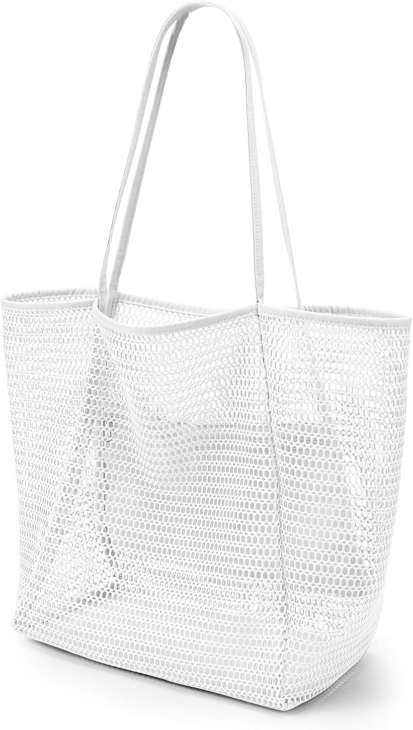 KALIDI Mesh Tote Bag,23L Beach Bag Extra Large Tote Bags for Women with Zip Pock...