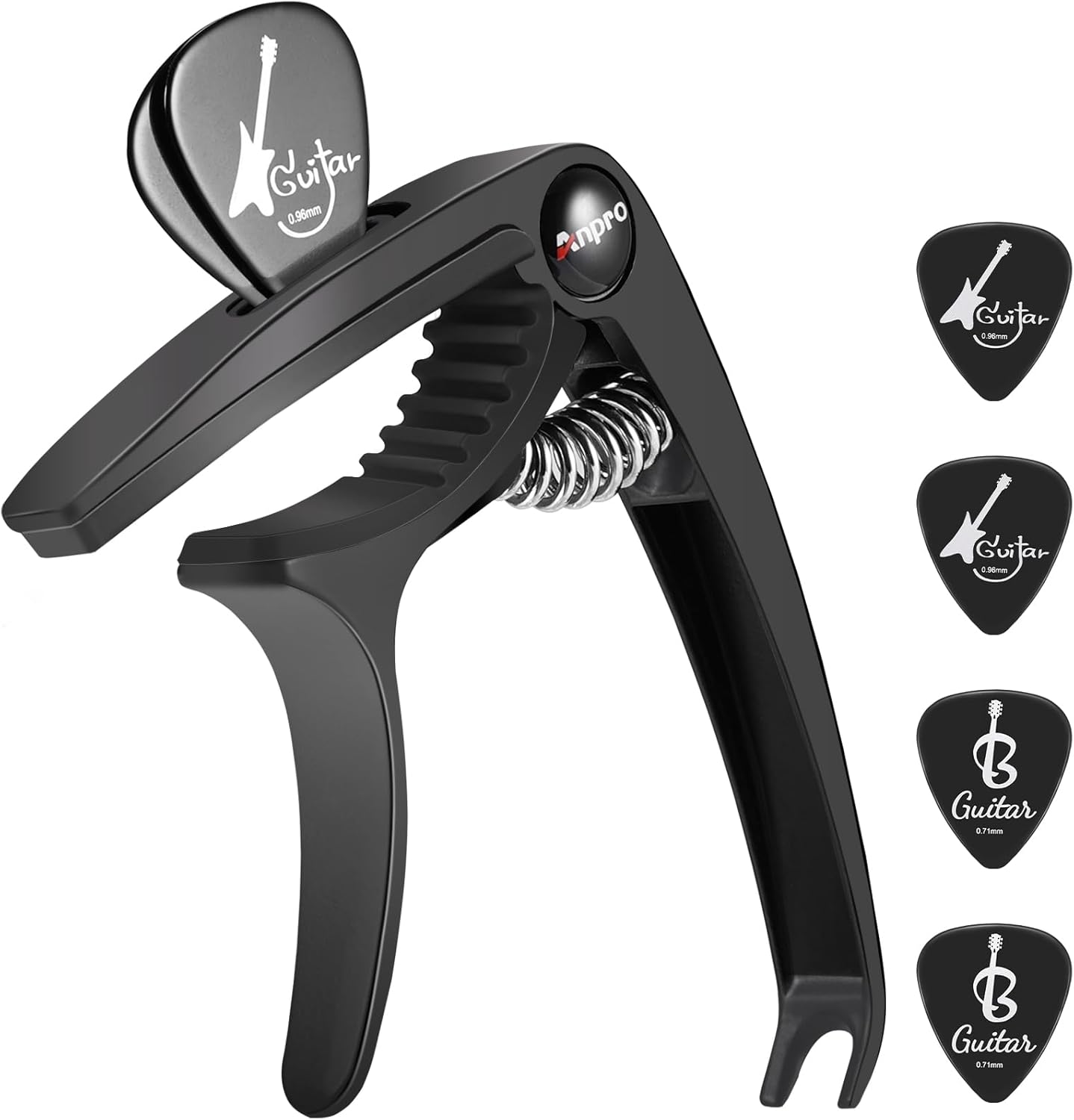 Anpro Guitar Capo, with Pick Holder and 6 Picks for Acoustic and Electric Guitar...