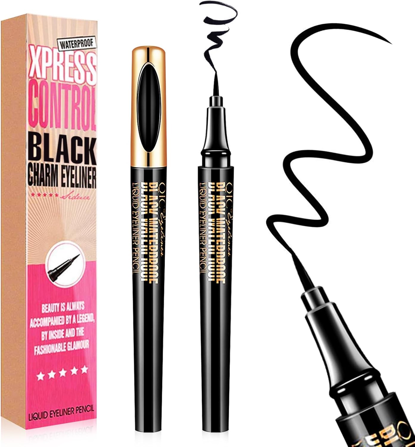 Magic Liquid Eyeliner, Black Waterproof Eye Liners, Long-Lasting, Sweatproof and...