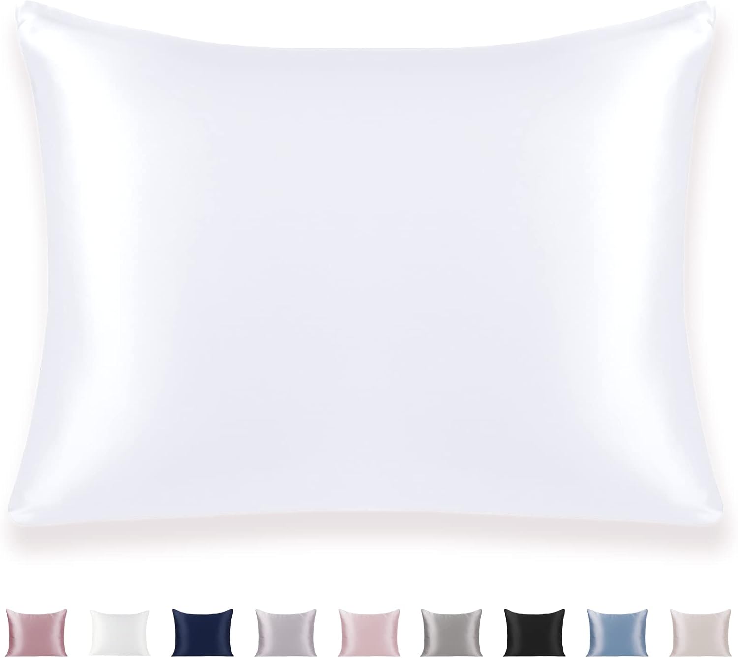 Texbee Silk Pillowcase for Hair and Skin Hidden Zipper, 1PC Silk Pillow Cases Qu...