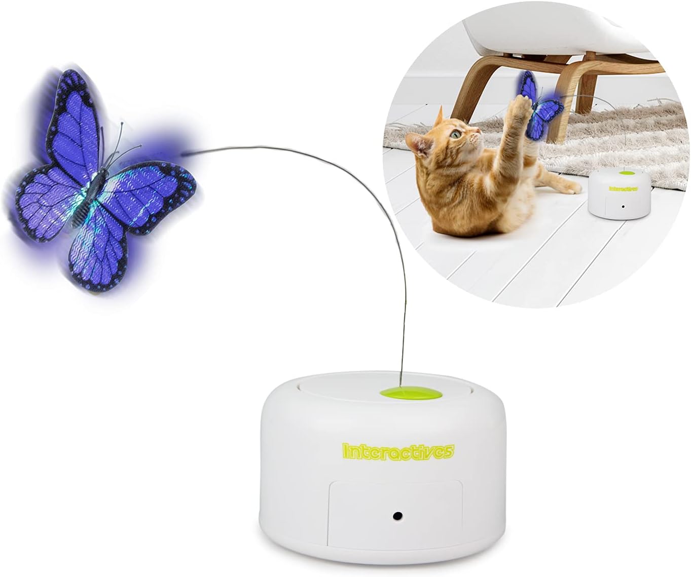 ALL FOR PAWS Interactive Motion Activated Cat Butterfly Toy, Flutter Bug Cat Toy...