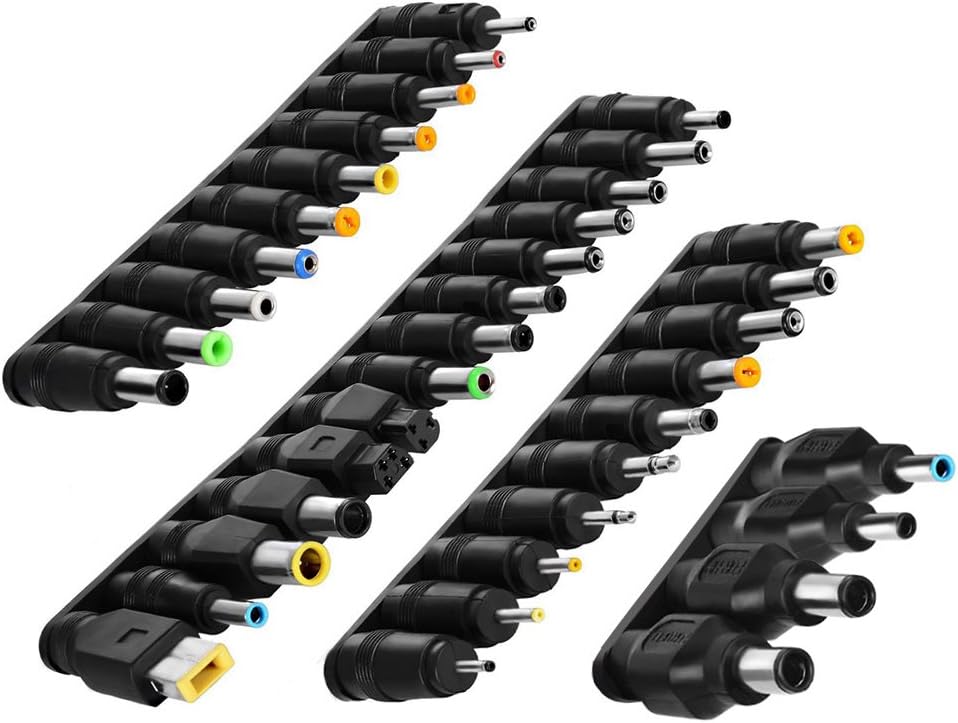 aceyoon DC Barrel Jack Adapter 5.5 x 2.1 mm 38 PCS DC Tip Set Power Socket Unive...