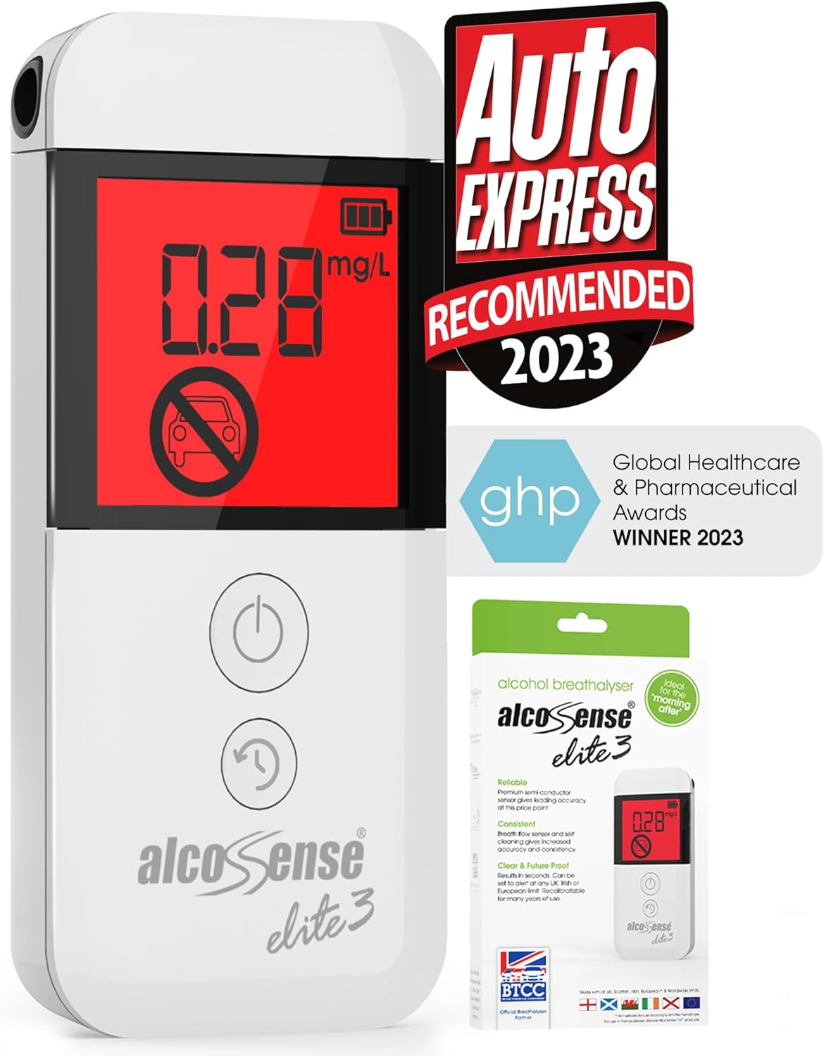 AlcoSense Elite 3 Breathalyser | Auto Express 2022/23 Breathalysers Group Test R...